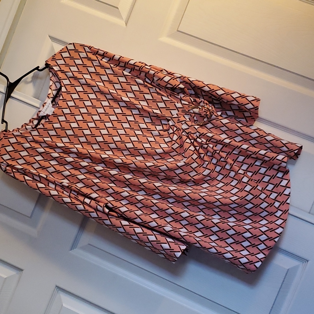 #32 - D RING At Waist Draped Blouse